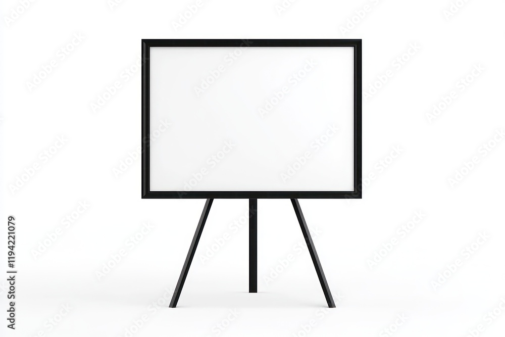 Wall mural modern billboard design with a black frame on a clean white backdrop for templates.