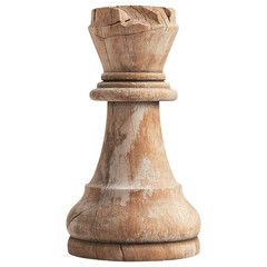 Rustic chess piece with a weathered finish on a transparent background clipart