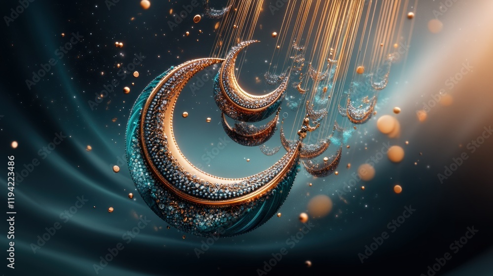 Poster mesmerizing abstract design with curved elements and flowing lines