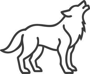 wolf icon line art vector design