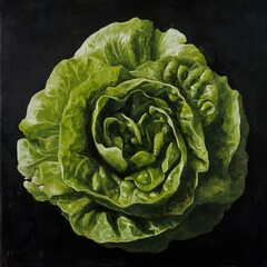 Fototapeta premium Close-up of a Fresh Green Lettuce