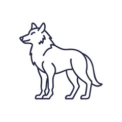 wolf icon line art vector design