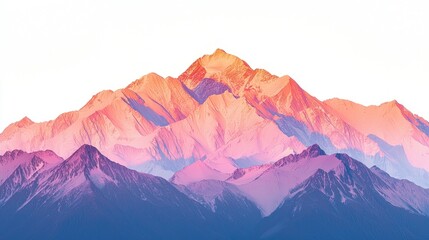 Obraz premium Majestic Sunrise Mountain Panorama: A Breathtaking View of Colorful Peaks