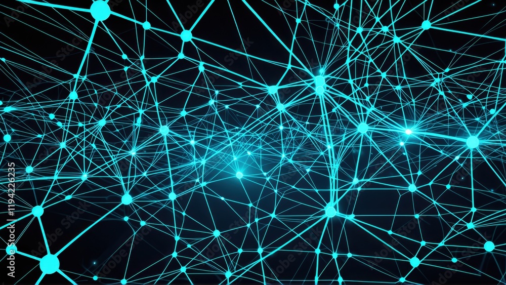 Poster digital network connections in abstract futuristic design