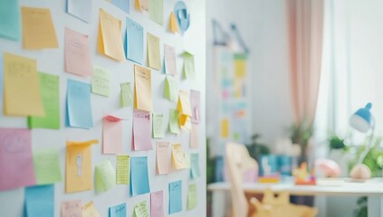 Mastering Organization: Colorful Sticky Notes for Efficient Task Management and Planning
