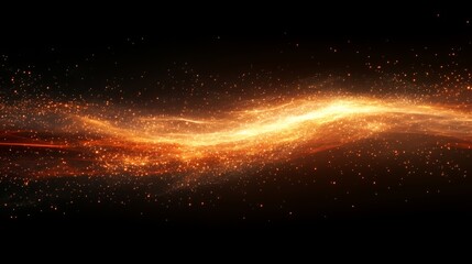 Obraz premium Fiery cosmic stream, swirling, dark space, background, design