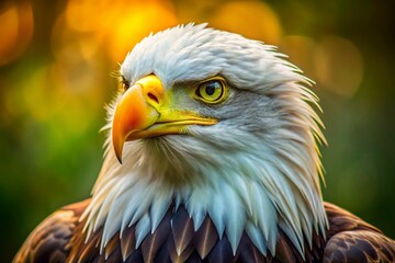 Obraz premium Majestic Bald Eagle Close Up with Bokeh Background - Wildlife Photography