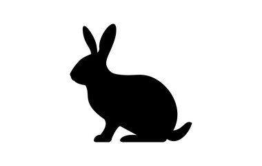 rabbit icon vector, flat vector illustration silhouette isolated on white background	