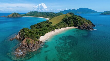 Serene Island Getaway: Tropical Paradise Beach and Crystal Clear Waters