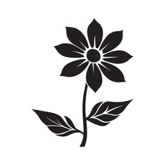 Flower icon silhouette vector illustration isolated on white background.