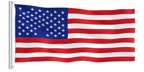 Obraz premium American Flag Waving Proudly on a Pole National Symbol Patriotism