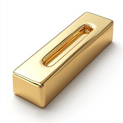 Golden Ingot: A Luxurious 3D Render of a Gold Bar