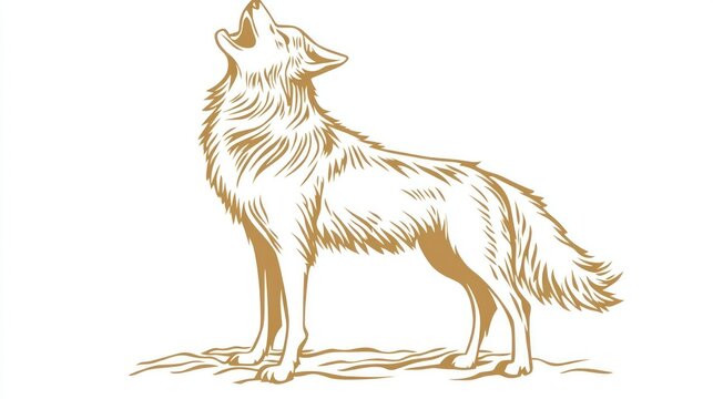 recommend clip art: Wolf howling, artistic illustration, nature