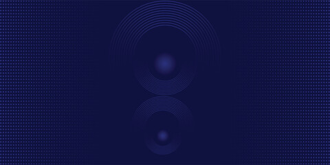 Dark blue abstract glowing geometric lines background. Modern halftone design 