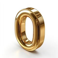 Golden Number Zero: A 3D Render of a Luxurious Digit