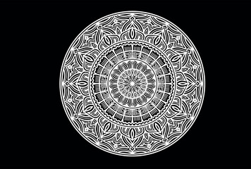 Mandala with floral ornament pattern, Hand drawn pattern, Mandala template for page decoration cards, book, logos.