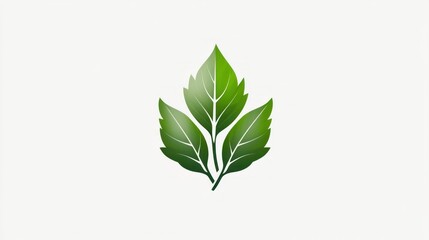 Obraz premium Three Green Leaves Logo Design: Nature's Embrace