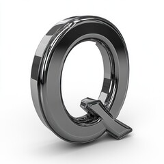 Chrome Letter Q: A 3D Render of a Shiny Metallic Alphabet