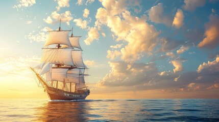 Majestic Sunset Sail: A Golden Hour Voyage