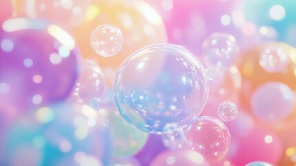 Colorful Abstract Background with Glossy Pastel Bubbles