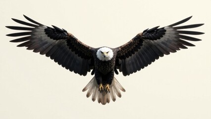 Obraz premium Majestic Bald Eagle in Flight A Powerful Symbol of Freedom and Soaring Strength