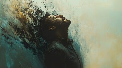 Fototapeta premium The Anguish of Man: A Modern Abstract Portrait