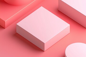 Isolated isometric box mockup featuring a modern, professional design perfect for branding presentations or product displays in a studio setting.