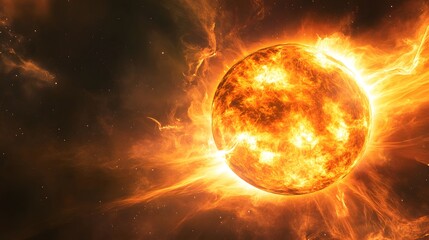 Fiery Stellar Corona Eruption Cosmic Display