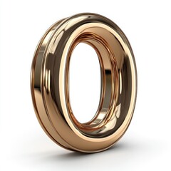 Golden Letter O: A 3D Render of Elegant Typography