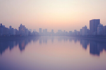 Obraz premium city skyline at sunset