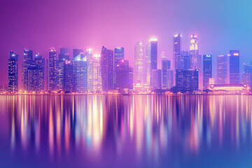 Obraz premium city skyline at night