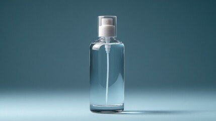 Clear Spray Bottle on Teal Background: Product Photography