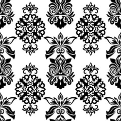 Classic Damask Seamless Pattern - Vector Illustration for Elegant Textile Design
