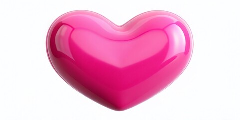 Obraz premium Pink Heart Shape, Isolated White Background: Sweet Valentine's Day Food Decoration