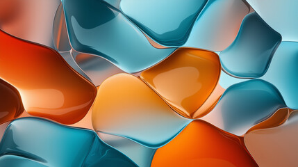 Abstract composition of colorful fluid shapes
