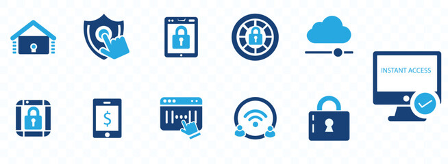 Containing time travel, internet access and web portal icons. Vector illustration.