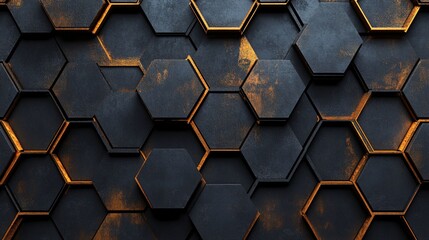 A hexagonal pattern with alternating matte and glossy finishes