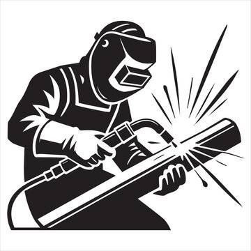 recommend clip art: Welding Steel Metal vector illustration, Welder clipart design