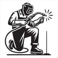 Welding Steel Metal vector illustration, Welder clipart design