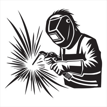 recommend clip art: Welding Steel Metal vector illustration, Welder clipart design