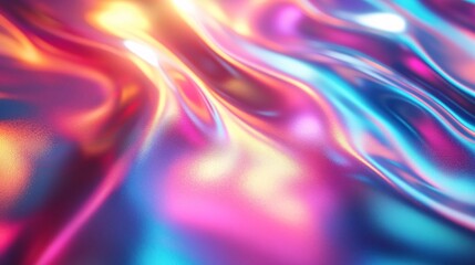 Fototapeta premium A holographic surface with shifting rainbow hues under soft light