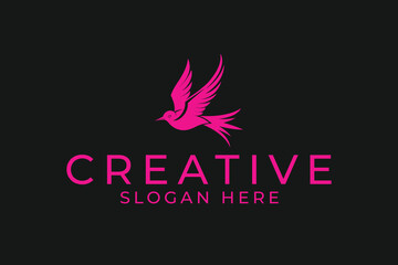 flying bird creative minimalist logo