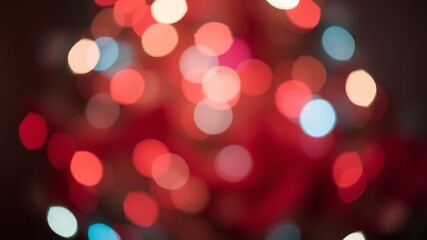 Fototapeta premium Blurred shiny red lights emitting a festive glow, abstract, festive, defocused