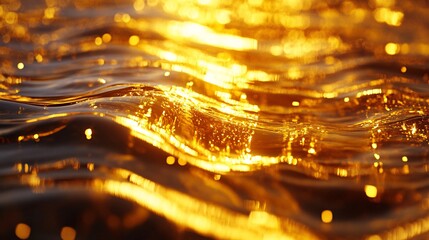 A ripple texture in liquid gold with glowing highlights