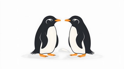 Obraz premium Penguin standing on ice in the polar region surrounded by snow and cold, showcasing the beauty of wildlife in Antarctica with an emperor penguin