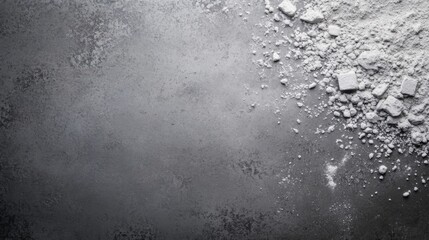 Obraz premium Abstract Grayscale Background with Powdery Substance and Solid Cubes on a Textured Surface for Creative and Artistic Projects in Photography and Design