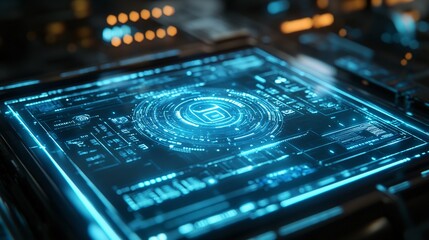 Obraz premium A holographic grid resembling futuristic technology interfaces