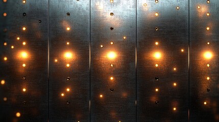 A brushed metal texture with glowing electronic circuitry