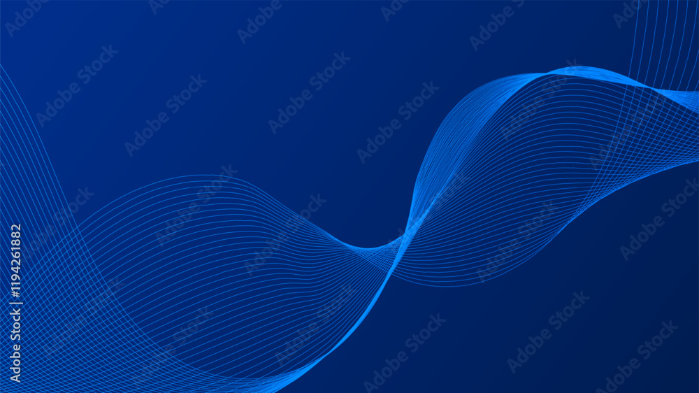 Aufkleber geometric curved lines in gradient forming dynamic futuristic abstract flow patterns