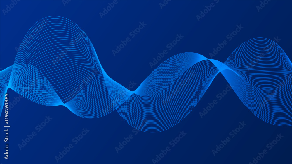 Aufkleber geometric curved lines in gradient forming dynamic futuristic abstract flow patterns